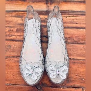 Disney Cinderella Clear Silver Glitter Light Up Heels